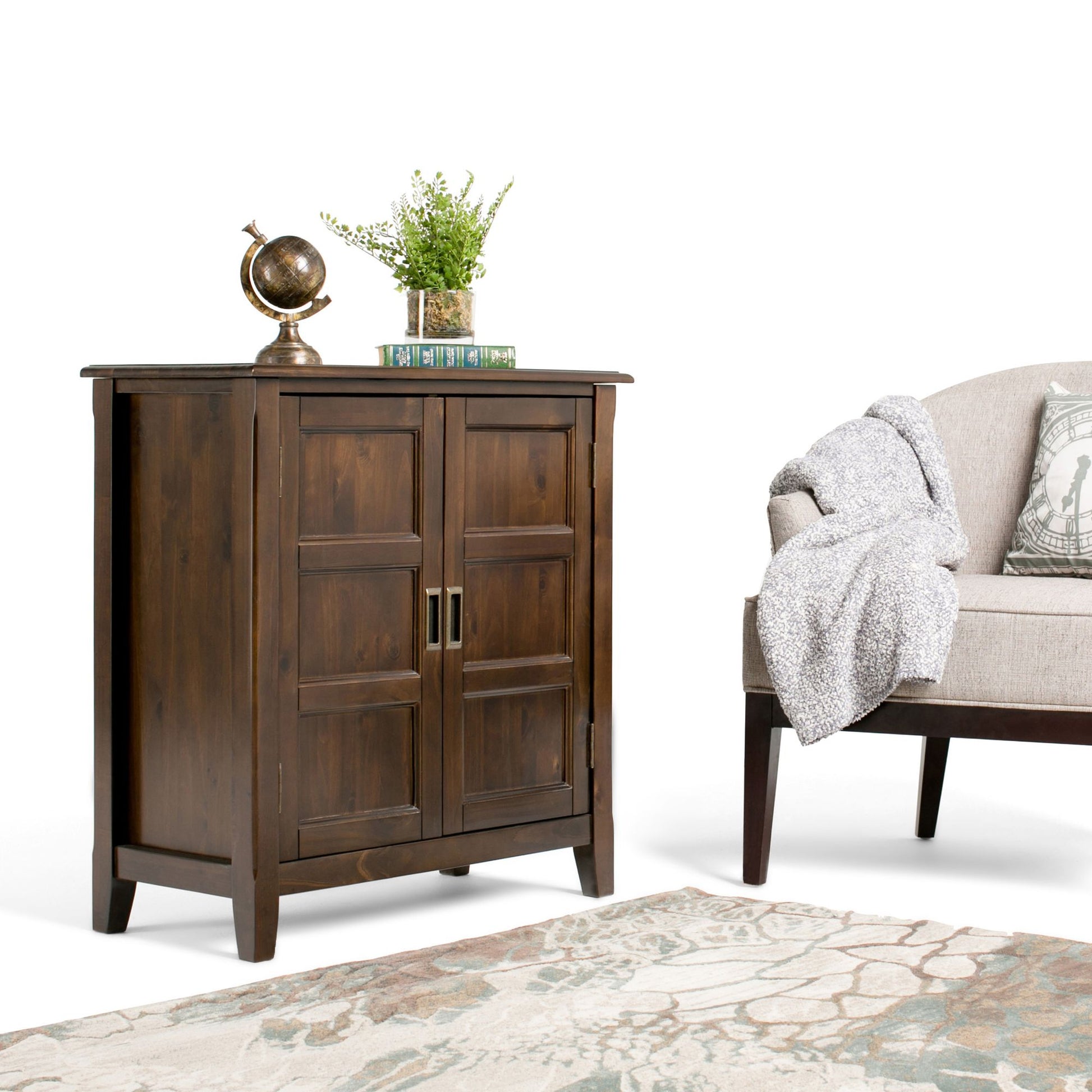 Burlington 30 inch Wide Solid Wood Low Storage Cabinet in Mahogany Brown image 8