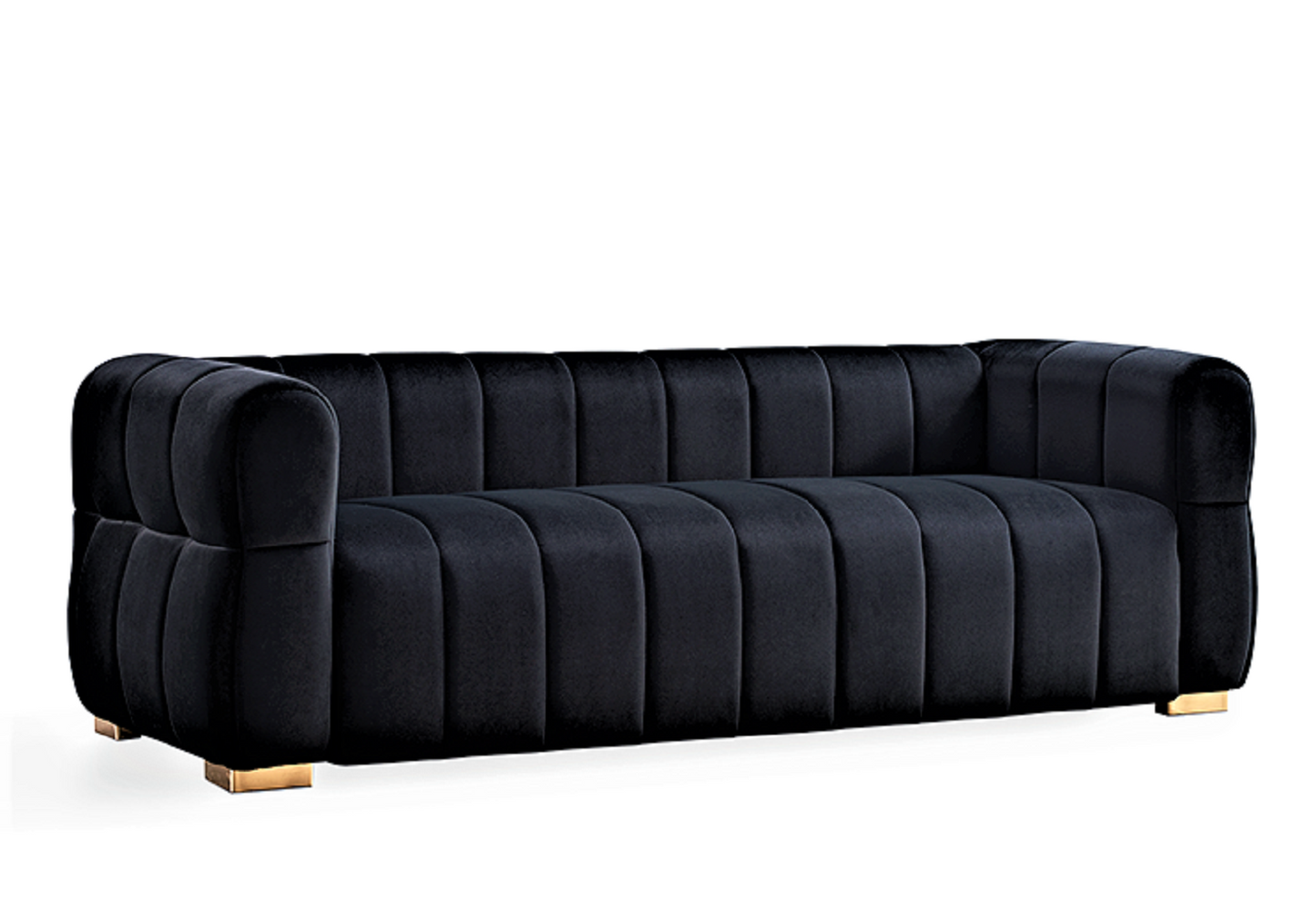 Velvet Sofa with Tufted Low Back Design, Sophisticated 3 Seater Couch for Living Rooms, 89 Inch Wide, Easy Assembly image 6