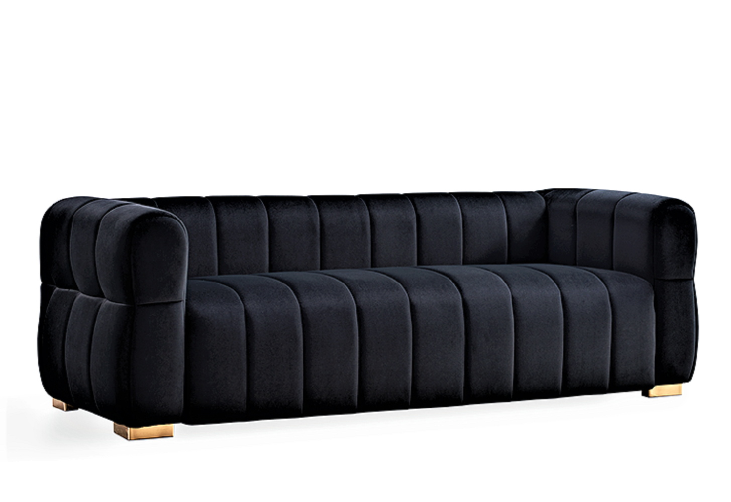 Velvet Sofa with Tufted Low Back Design, Sophisticated 3 Seater Couch for Living Rooms, 89 Inch Wide, Easy Assembly image 6