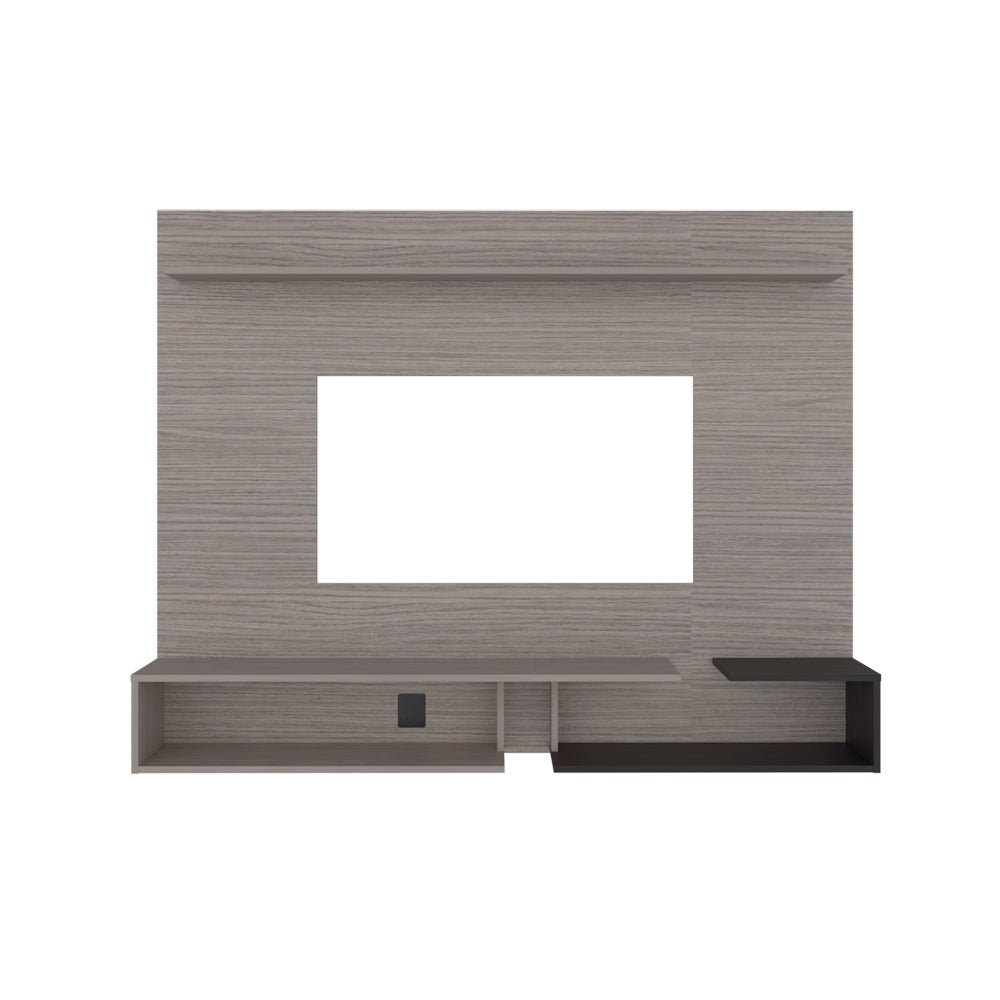 Aurevon 65" Floating TV Panel – Modern Entertainment Center with Storage Shelves image 2