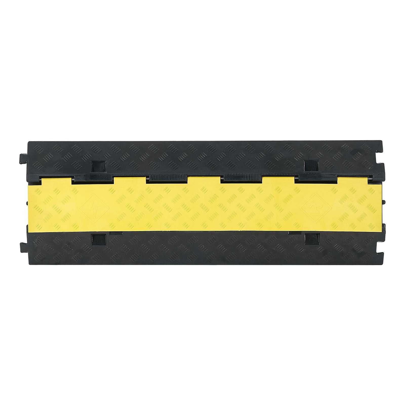 Cable Protector Ramp, 22,000 lbs/axle Capacity, 2 Channel Heavy Duty Rubber Cord Hose Wire Cover, 2.2 x 2 in Channel, Traffic Speed Bump with Flip-Open Top Cover, for Indoor Outdoor, 1 Pack image 4