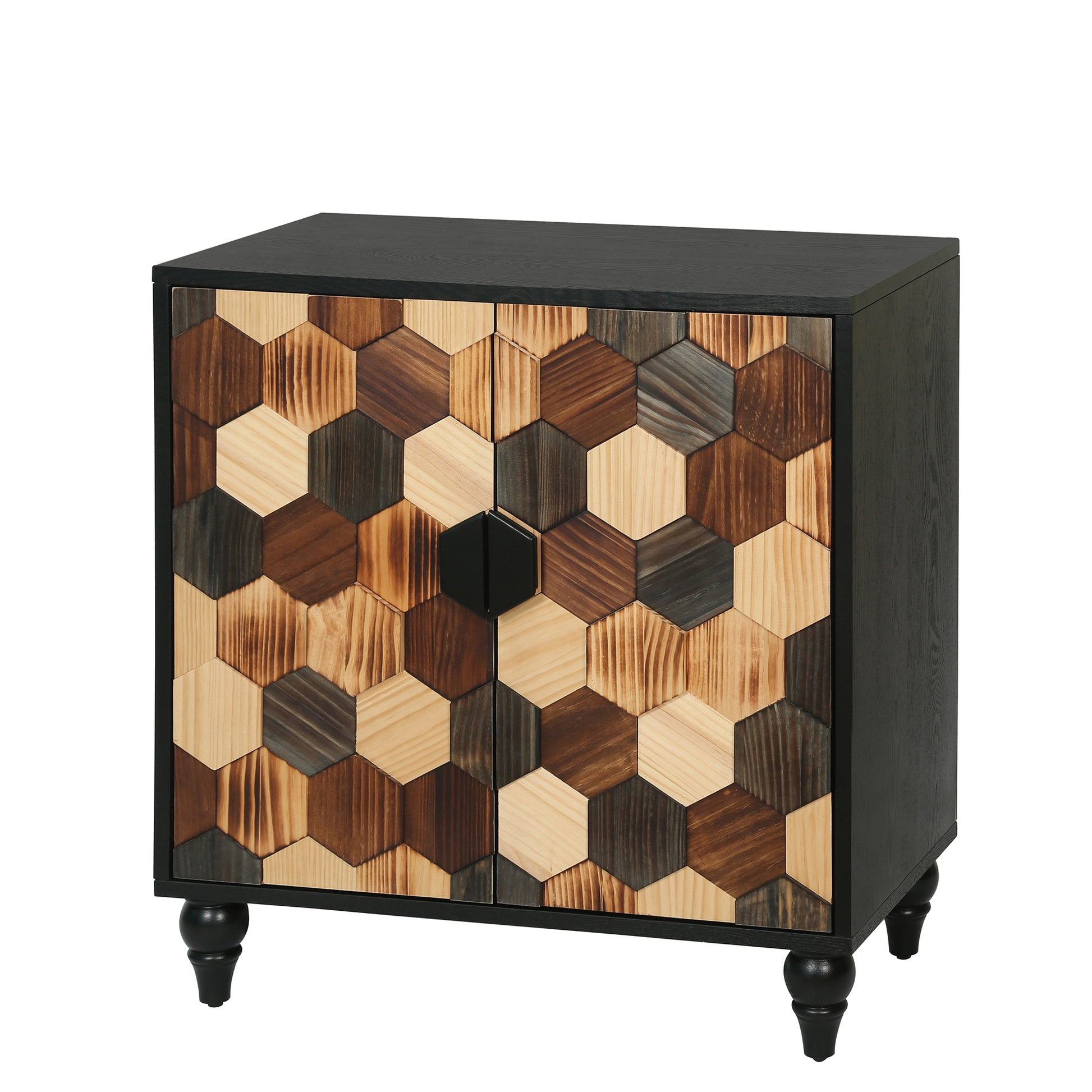 30.31" Sideboard With With Honeycomb Pattern, Modern Accent Cabinet image 4