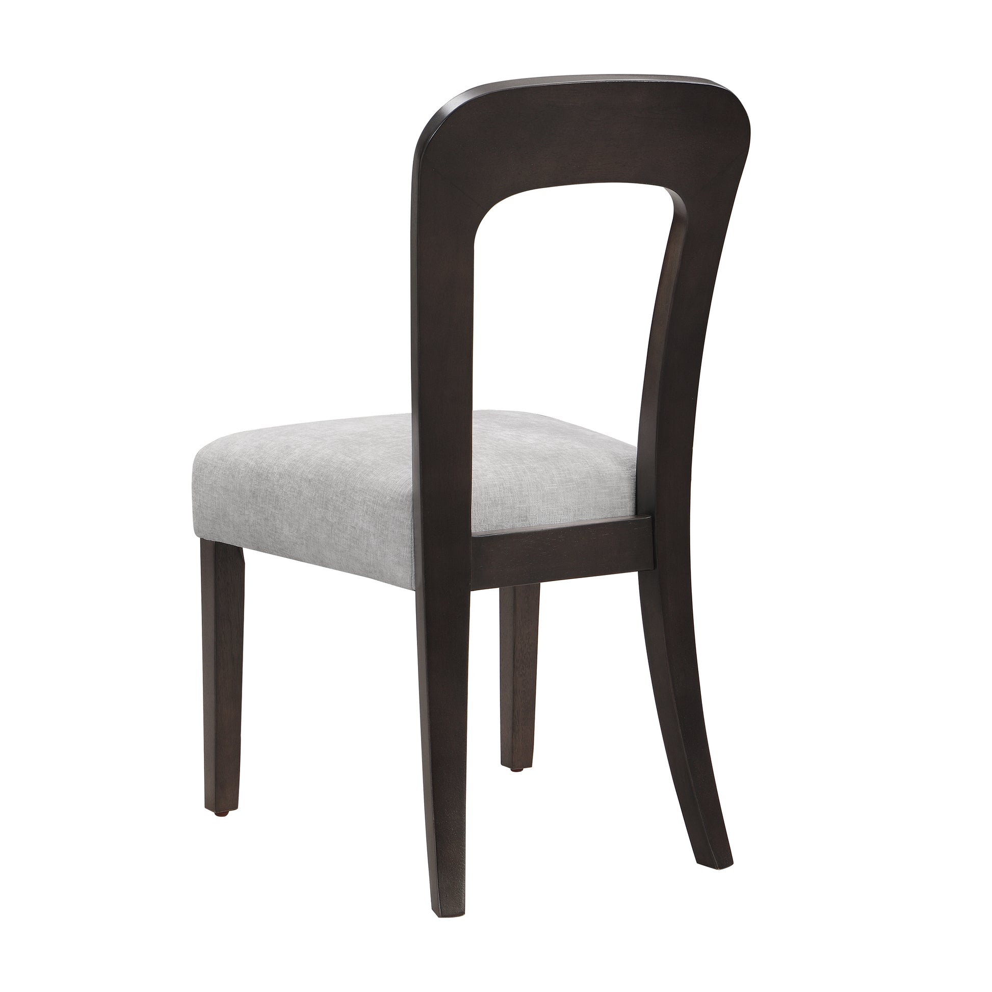 Dining Chairs Set of 2, Upholstered Kitchen Side Chairs with Gray Fabric Seating Dark Brown Solid Rubber Wood Legs, 330 LBS Weight Capacity image 10