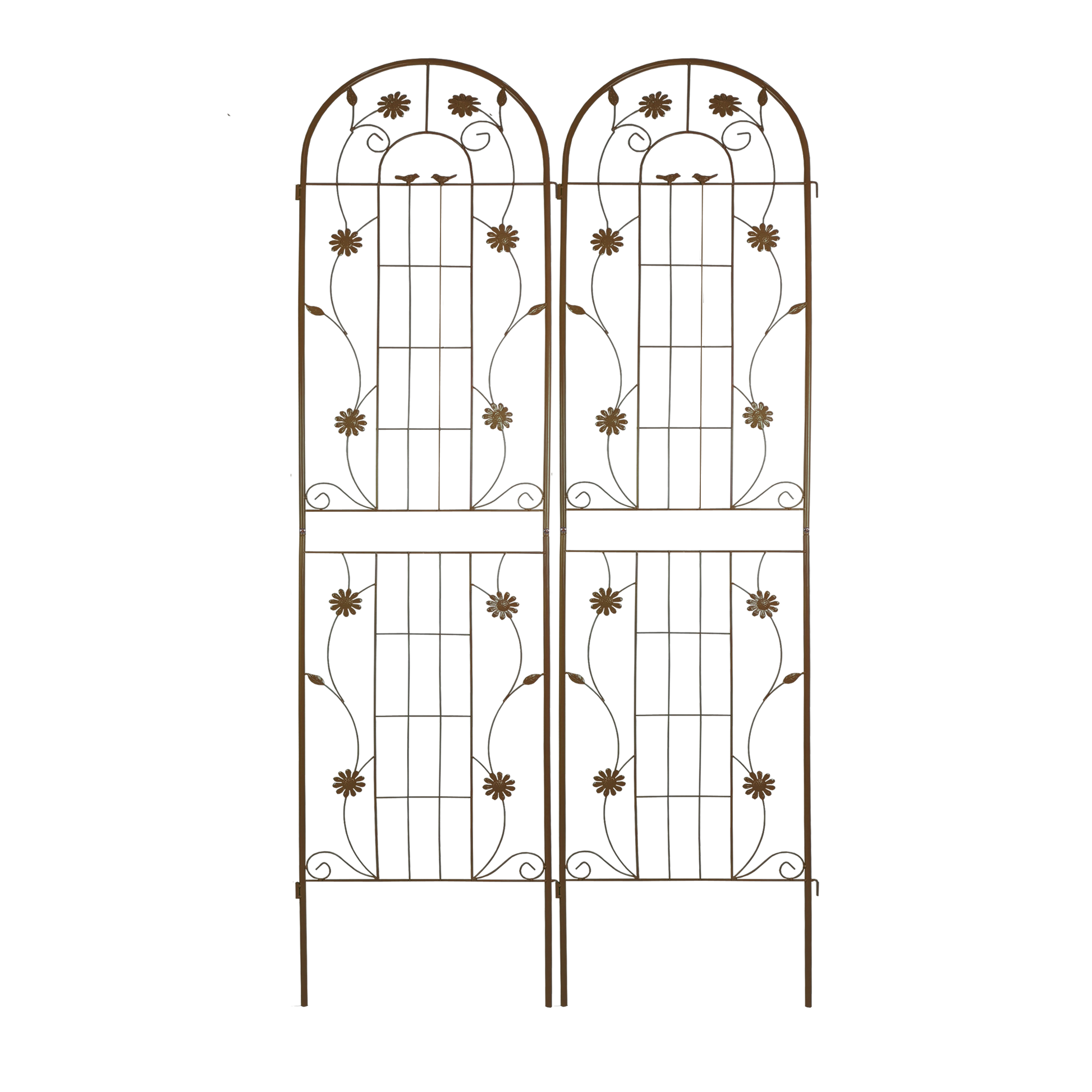 2 Pack Metal Garden Trellis 86.7" x 19.7" Rustproof Trellis for Climbing Plants Outdoor Flower Support Brown image 12