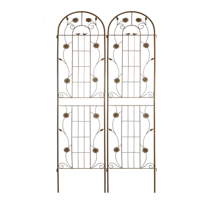 2 Pack Metal Garden Trellis 86.7" x 19.7" Rustproof Trellis for Climbing Plants Outdoor Flower Support Brown image 12