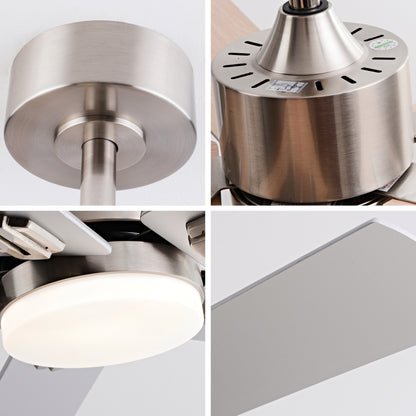 42-Inch Ceiling Fan with Light and Remote Control, Low Profile Modern Ceiling Fan with Light for Bedroom, 5 Blades, Dimmable LED Light, Reversible 6-Speed Motor, Memory Function, Quiet DC Motor image 2