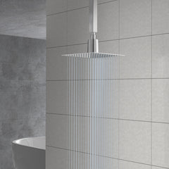8" Square Rain Shower Head - Ultra-Thin 304 Stainless Steel - Black