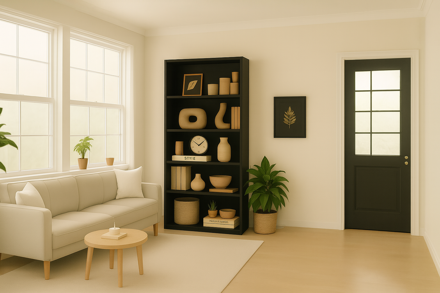 5-Tier Bookshelves Storage Cabinet Black image 5