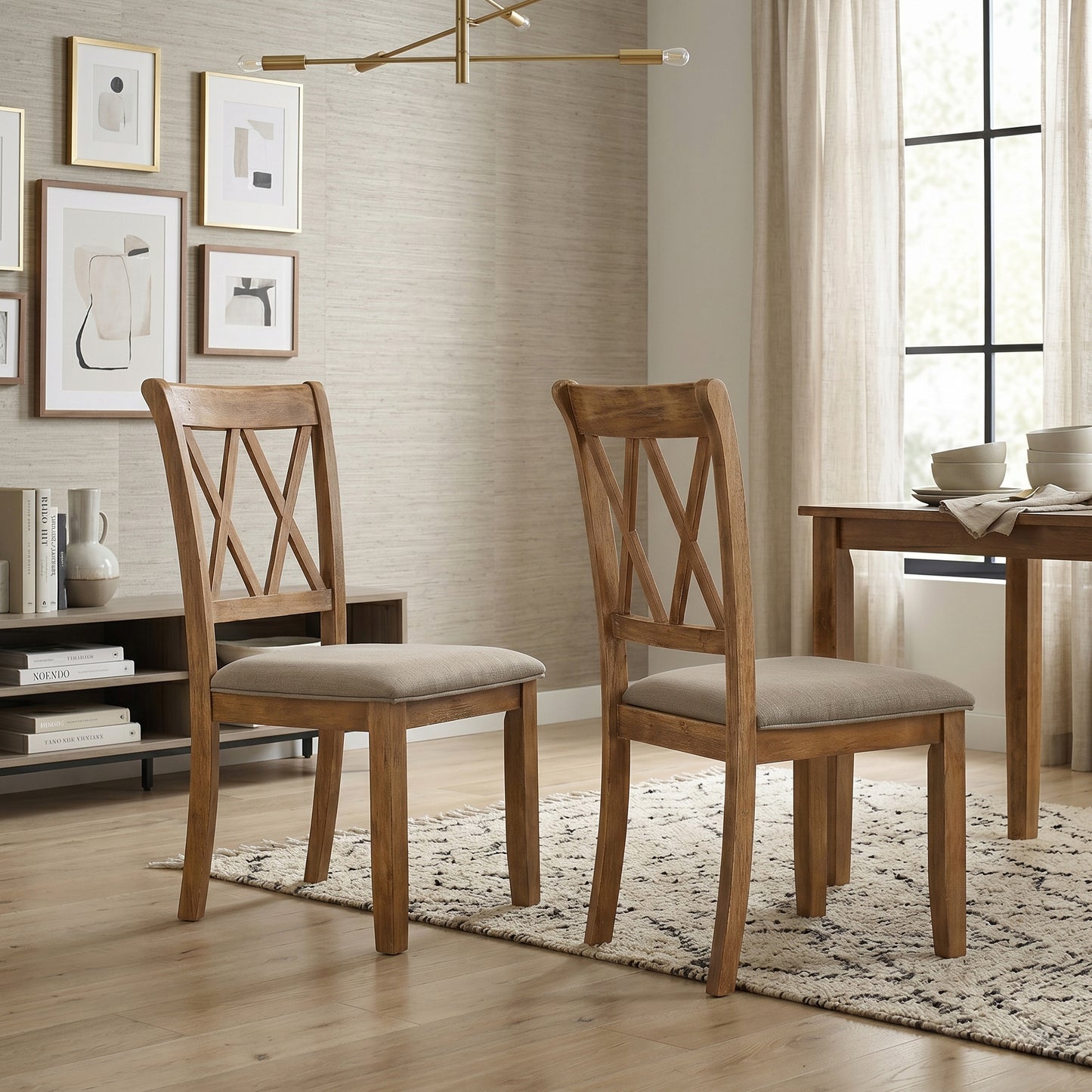 Windvale Fabric Upholstered Dining Chair Set of 2 image 2