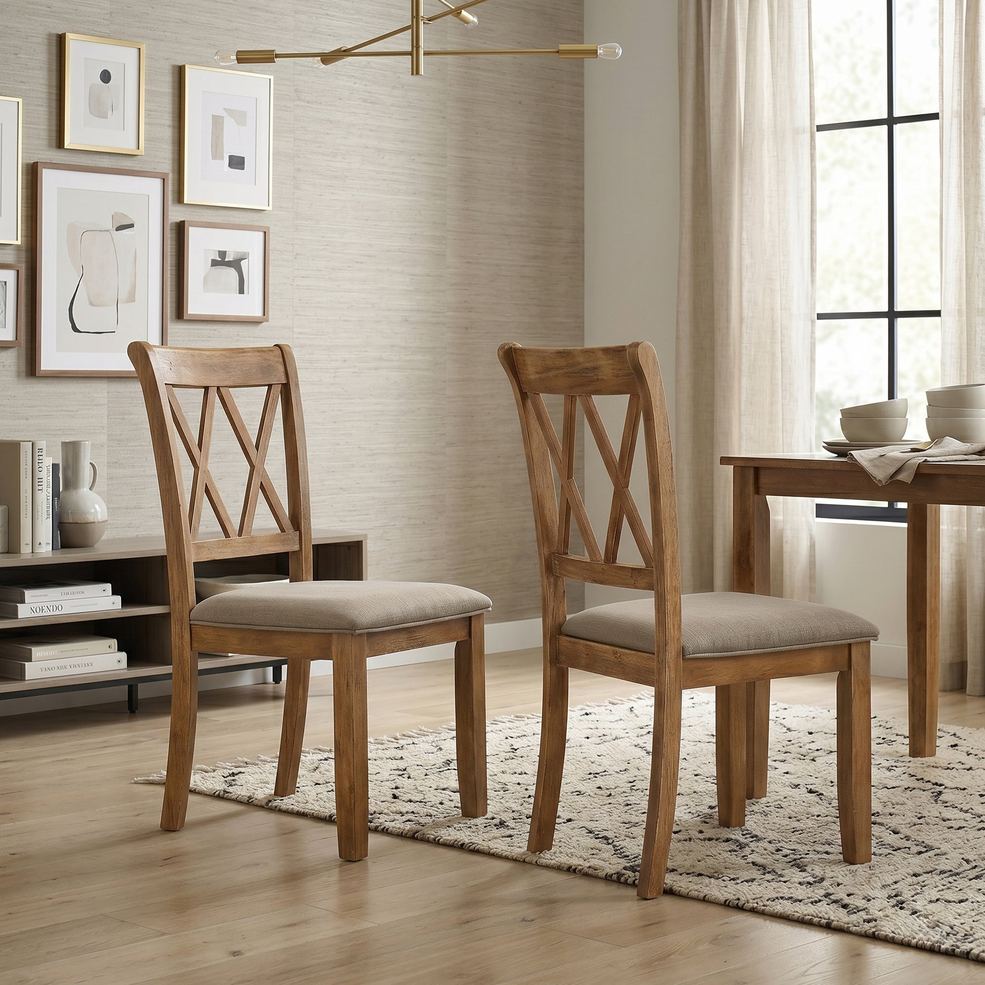 Windvale Fabric Upholstered Dining Chair Set of 2 image 2