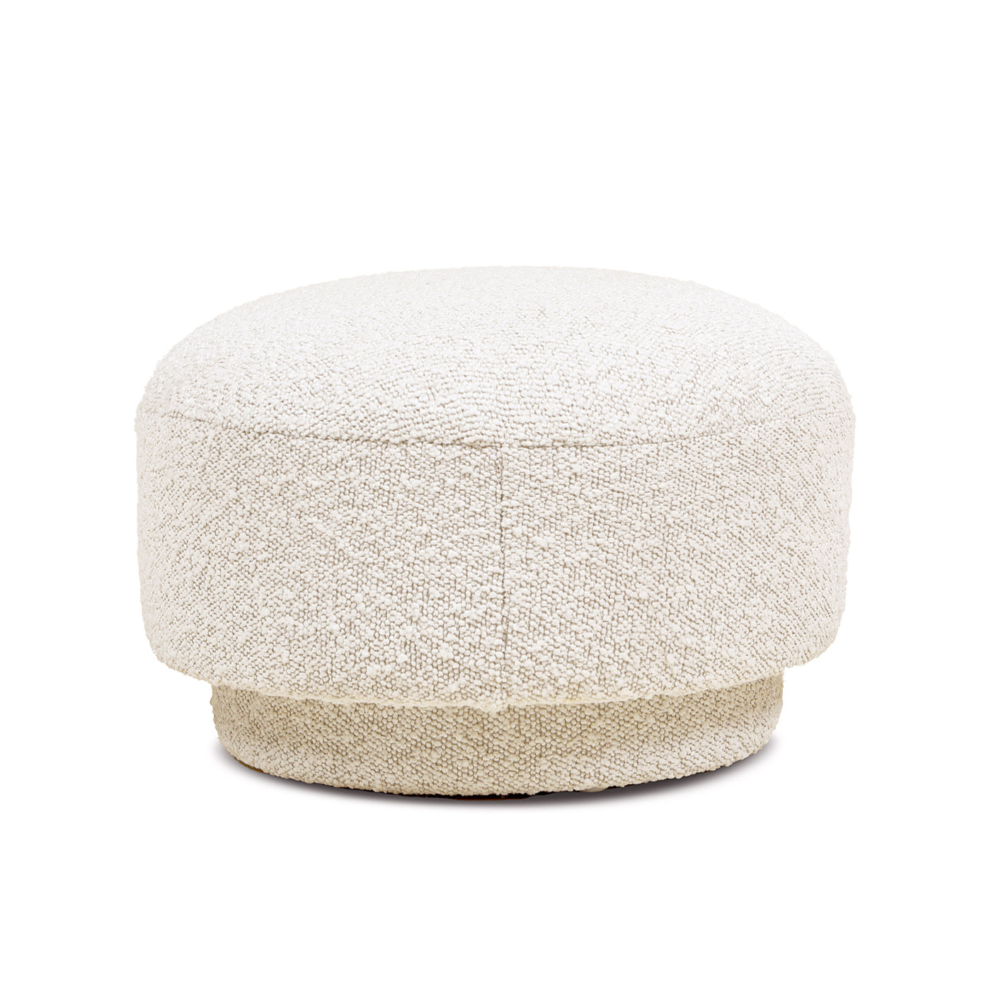Fuji 15" Mushroom Footstool Ottoman, Ivory White Boucle image 4