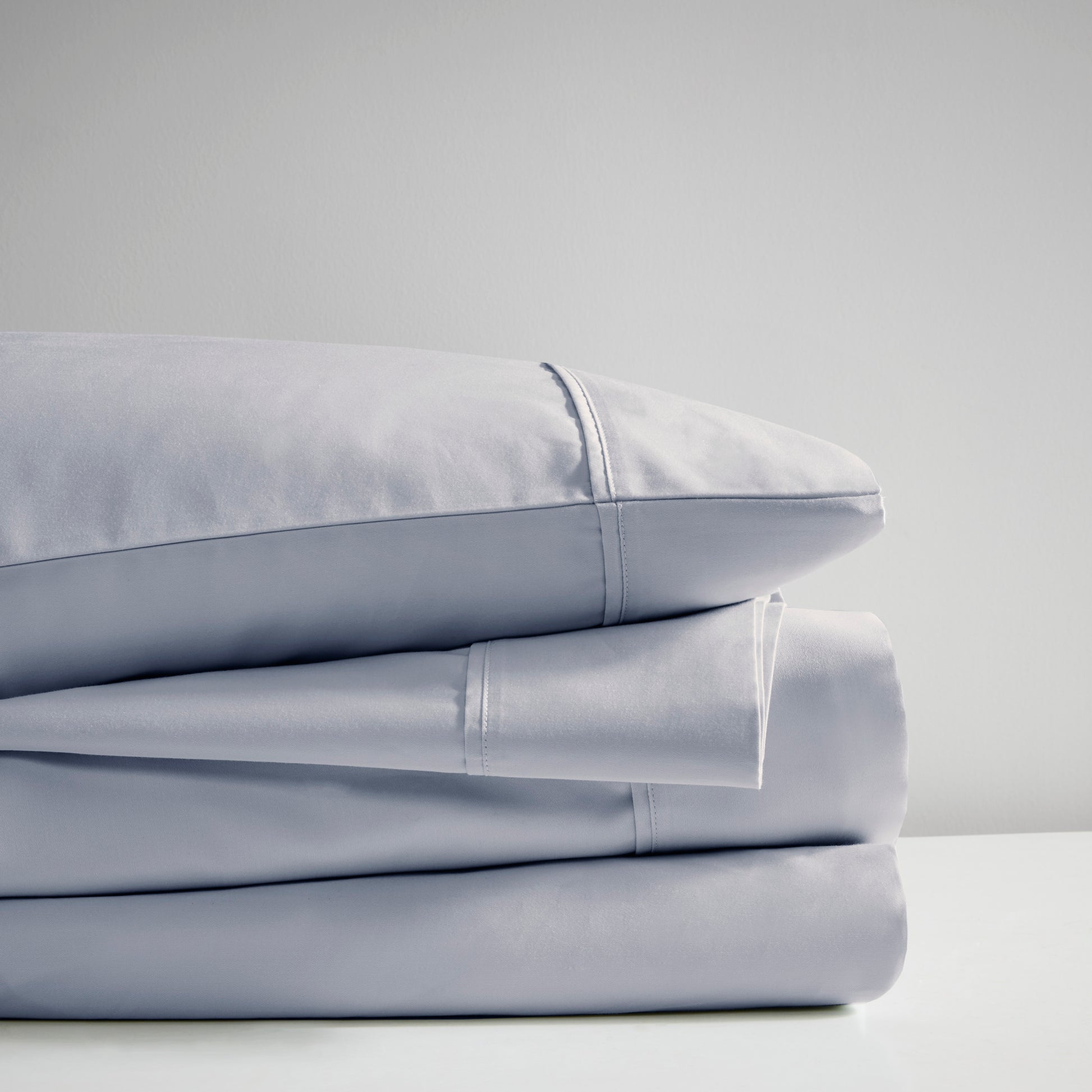 4 Pieces Queen Cooling Cotton Blend Sheet Set,Blue image 3