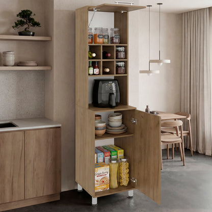 Attica 80" High, Double Door Kitchen Pantry Cabinet with Six Space Cubbies 4 Interior Shelves, Tall Storage Cabinets for Kitchen image 2