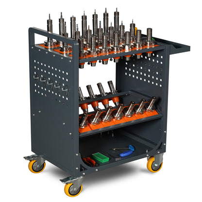 grey Tool Cart CNC Tool Cart CAT40 tool trolley BT40 cnc tool holder cart CNC machine tool service cart (CAT40 35 Capacity) image 1