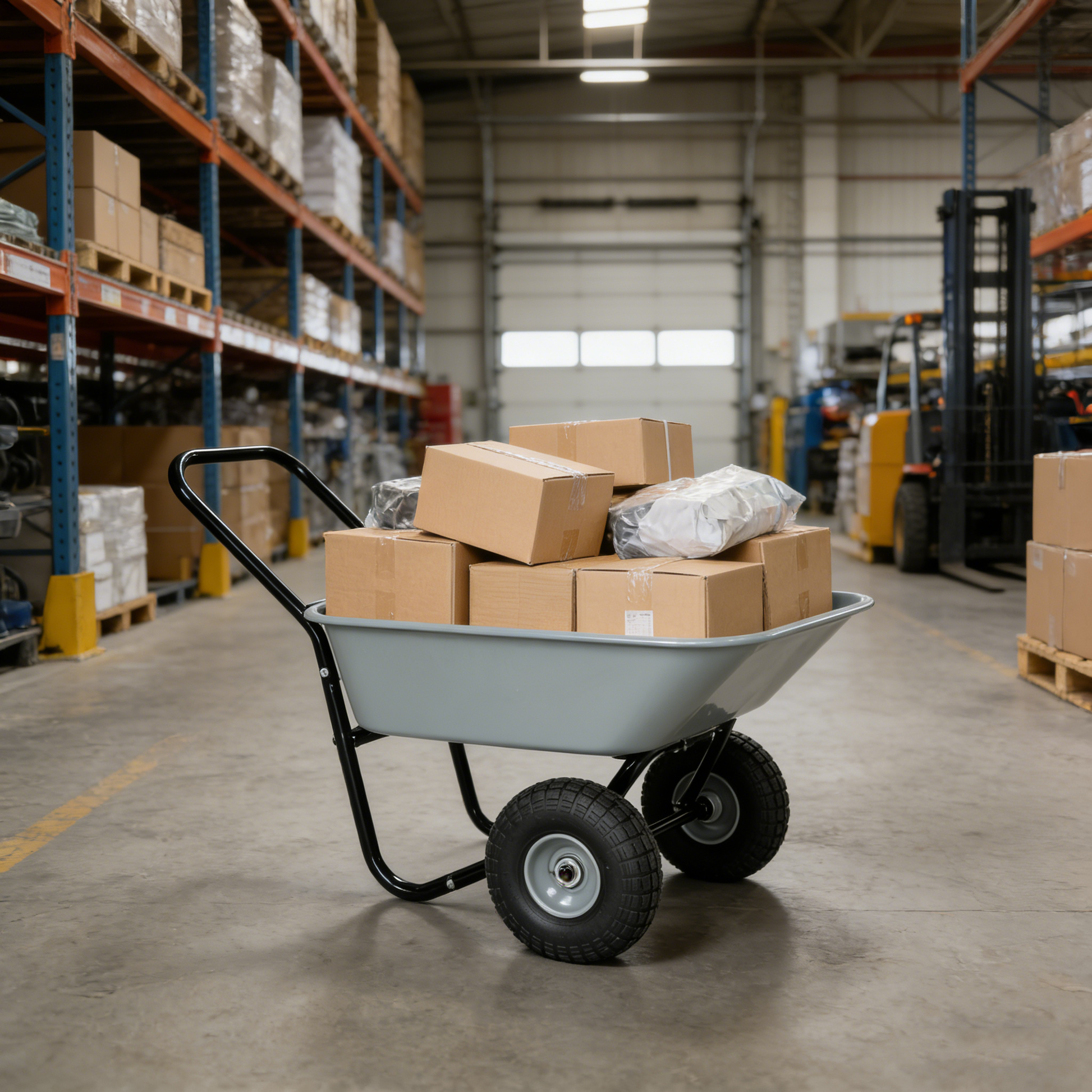 Two-wheeled cart, garden cart, 10-inch pneumatic wheels(gray) image 10