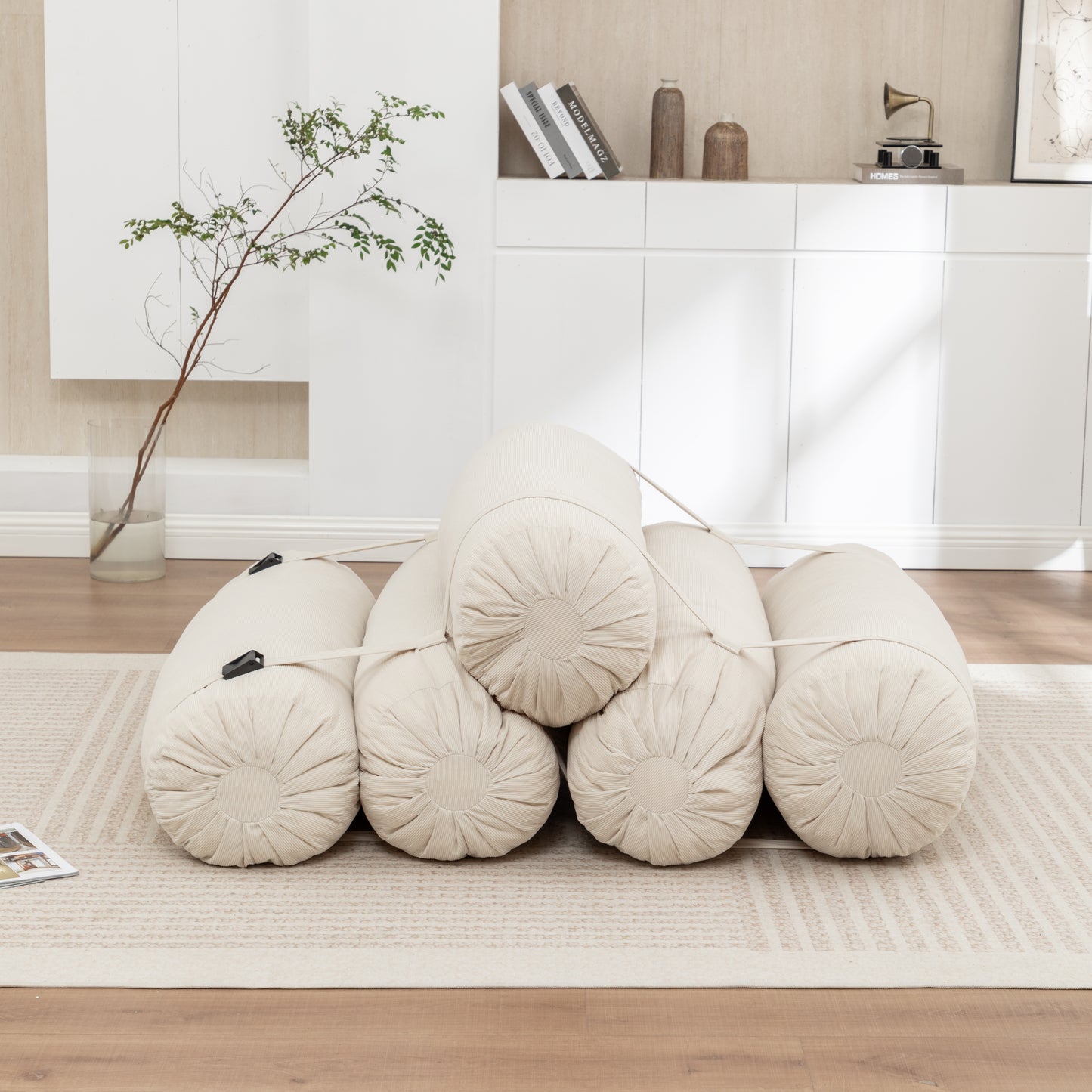Adjustable Floor Sofa, Corduroy Lazy Sofa with Adjustable Straps for Versatile Configurations, Multi-Person Leisure Chair, Suitable for Living Room, Bedroom and More image 10