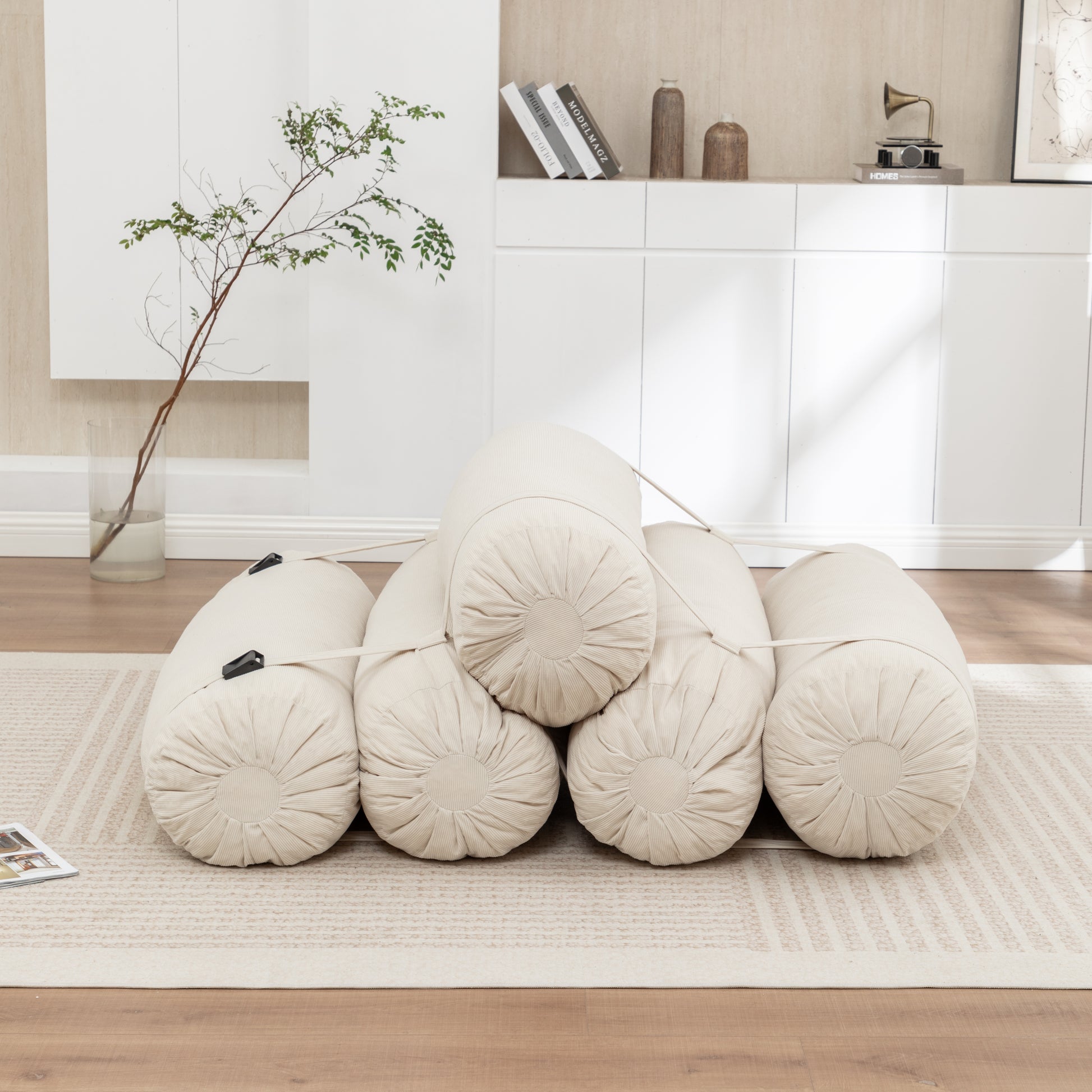 Adjustable Floor Sofa, Corduroy Lazy Sofa with Adjustable Straps for Versatile Configurations, Multi-Person Leisure Chair, Suitable for Living Room, Bedroom and More image 10