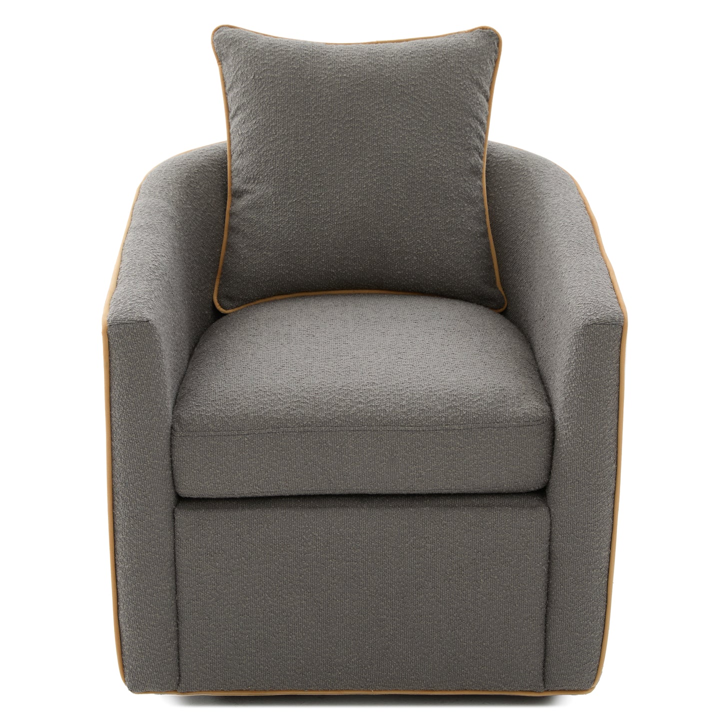 Swivel Accent Chair Upholstered Club Chair Barrel Sofa Chair for Living Room, Reading Corner, and Small Spaces, Light Grey image 6