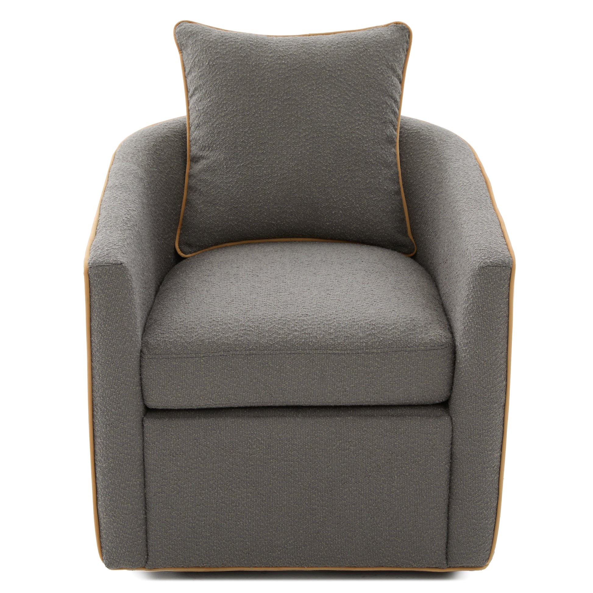 Swivel Accent Chair Upholstered Club Chair Barrel Sofa Chair for Living Room, Reading Corner, and Small Spaces, Light Grey image 6