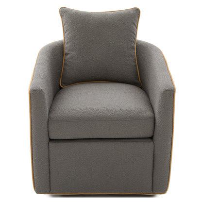 Swivel Accent Chair Upholstered Club Chair Barrel Sofa Chair for Living Room, Reading Corner, and Small Spaces, Light Grey image 6