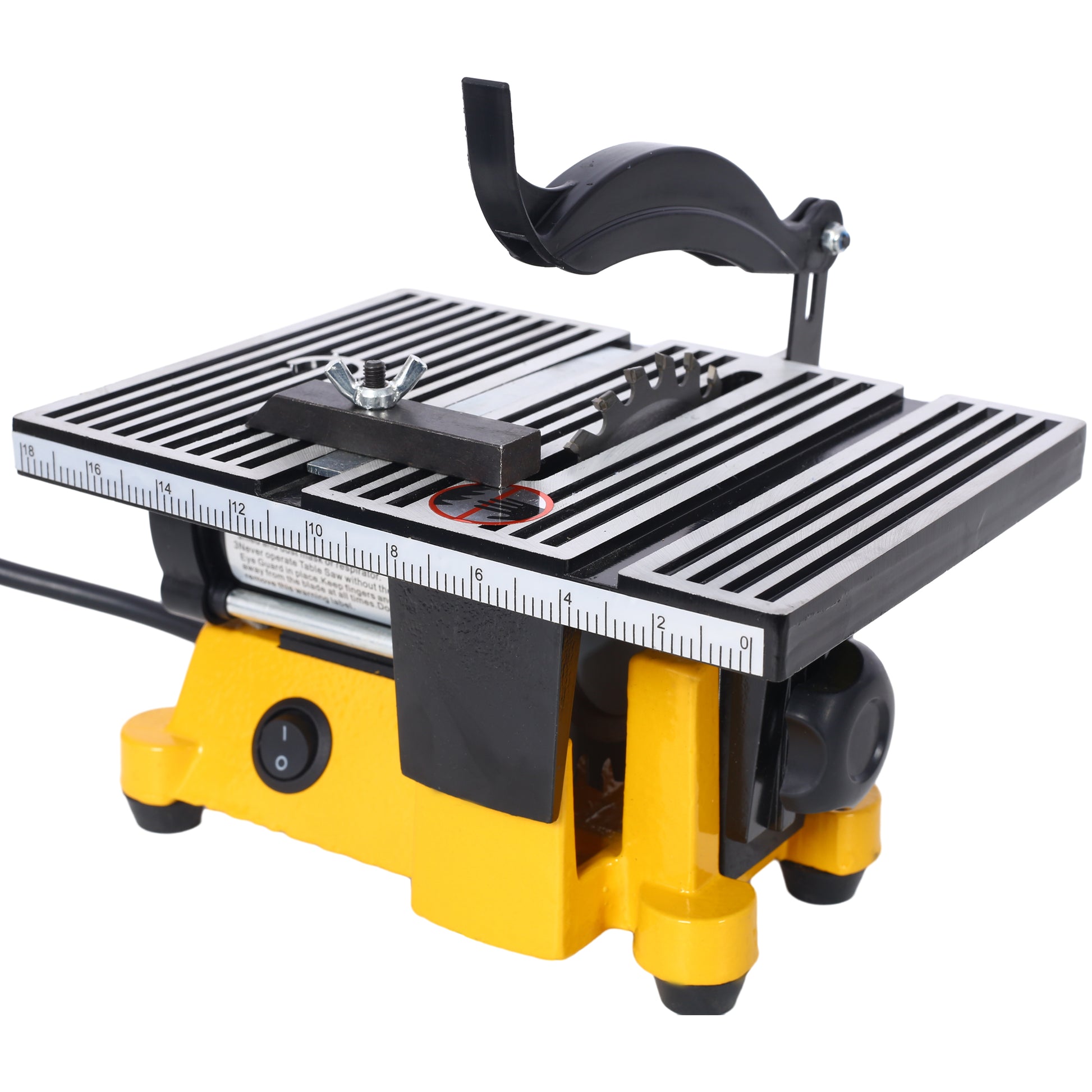 4" 90W Mini Table Saw Top Cut Off Miter Saw Multifunctional Desktop Saws w/ 3 Blades for Precision Cut Metal Wood Frame Molding image 7