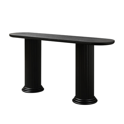 62.99 inch Modern Design Console Table with Roman-style Legs,MDF Entryway Table with Wood Venner for Living Room,Hallway image 2