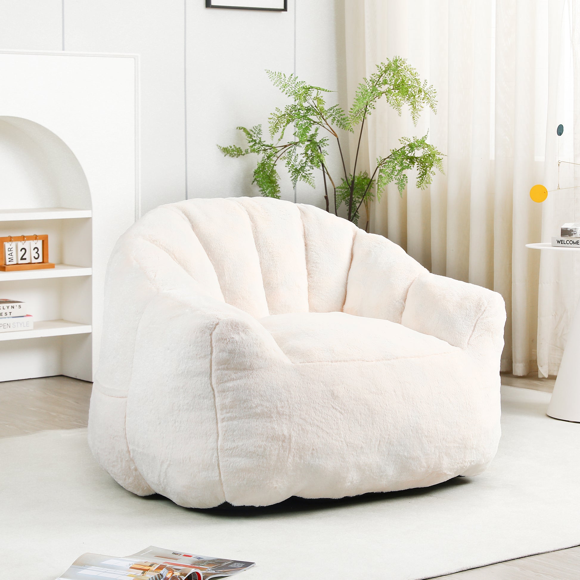 Bean Bag Chair, Bean Bag Sofa Chair with Armrests Stuffed High-Density Foam, Lazy Sofa Comfy Chairs BeanBag Chair for Adults in Living Room,Bedroom Reading image 1