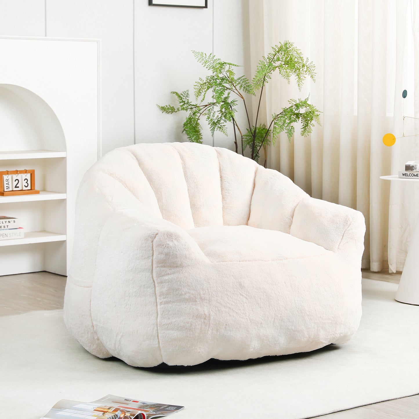 Bean Bag Chair, Bean Bag Sofa Chair with Armrests Stuffed High-Density Foam, Lazy Sofa Comfy Chairs BeanBag Chair for Adults in Living Room,Bedroom Reading image 1