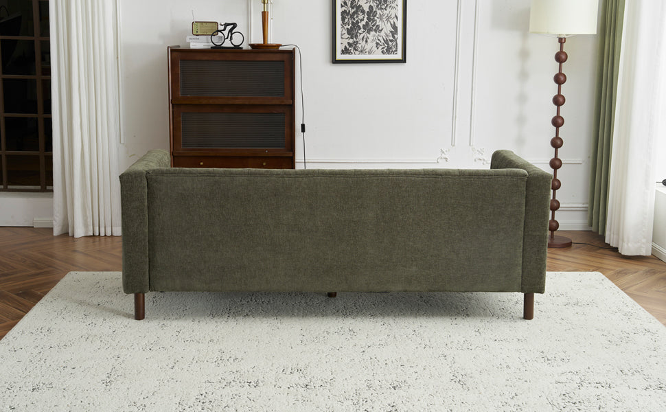 78" Upholstered Sofa Modern 3-seater Sofa Couch with Tufted Design for Living Room,Dark Green image 7