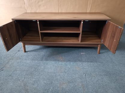 43.31 inch TV Stand, Mid-Century Modern TV Stand for 32/45 inch TV, Entertainment Center with Storage, Media Console Table for Living Room and Bedroom, Walnut image 6