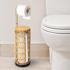 Stylish Freestanding Toilet Paper Holder with Storage for Bathroom