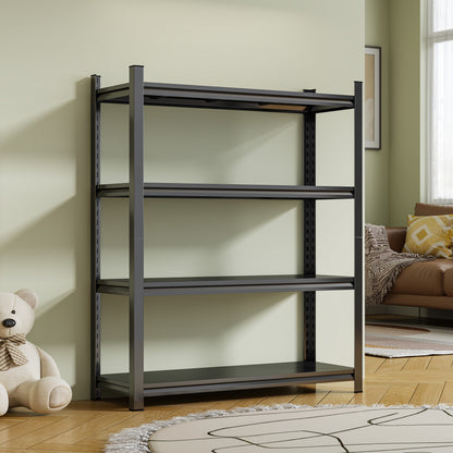 63-Inch Tall Metal Storage Shelf, 1200 LBS Weight Capacity, 4-Tier Adjustable Height Storage Rack, Black, Assembly Needed image 3