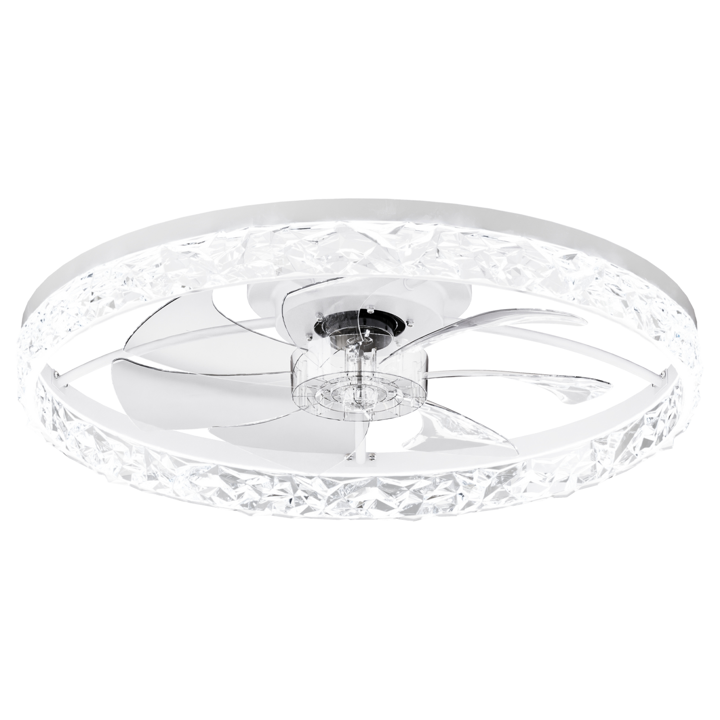 23.6" Ceiling Fans with Lights Remote and APP Control, Dimmable 3-Color and 6-Speed quiet DC Motor, WHITE Ceiling Fan for Bedroom Living Room image 9