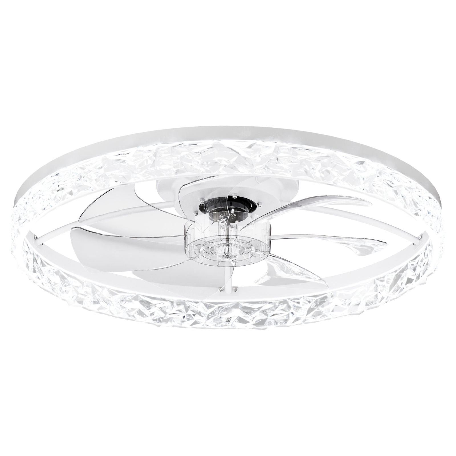 23.6" Ceiling Fans with Lights Remote and APP Control, Dimmable 3-Color and 6-Speed quiet DC Motor, WHITE Ceiling Fan for Bedroom Living Room image 9