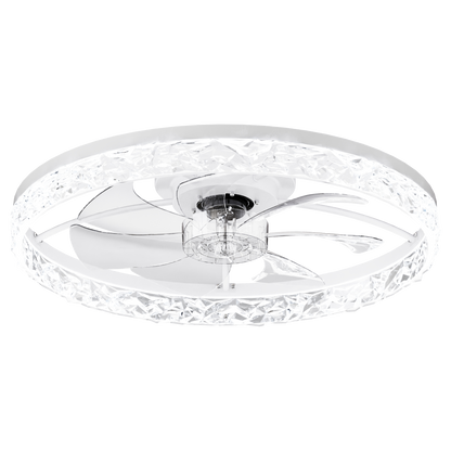 23.6" Ceiling Fans with Lights Remote and APP Control, Dimmable 3-Color and 6-Speed quiet DC Motor, WHITE Ceiling Fan for Bedroom Living Room image 9