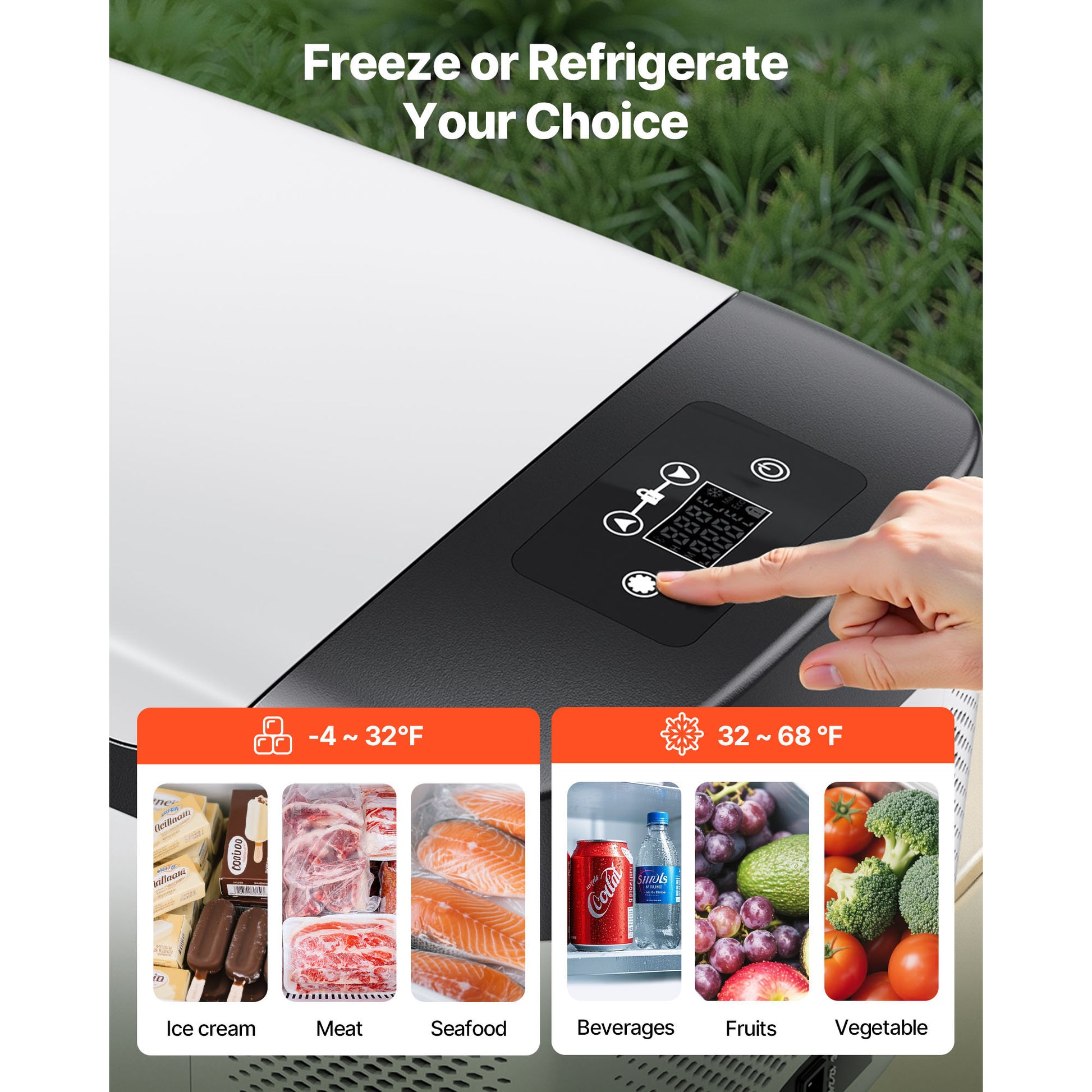 Car Refrigerator, DC 12/24V AC100-240V Compressor Electric Cooler, -4°F to 68°F Car Fridge with APP Control, 16 QT Cars Freezer for RVs, Campsites, Boats, Camping, Fishing, 60W Portable Freezer image 4