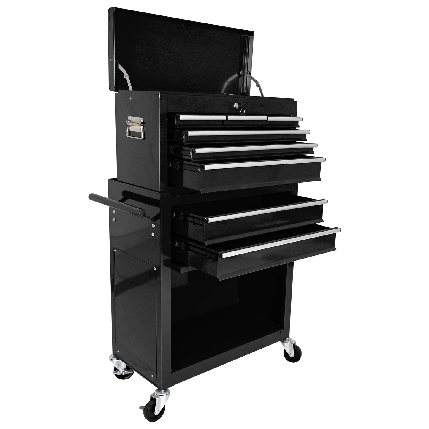 High Capacity Rolling Tool Chest with Wheels and Drawers, 8-Drawer Tool Storage Cabinet--BLACK image 5