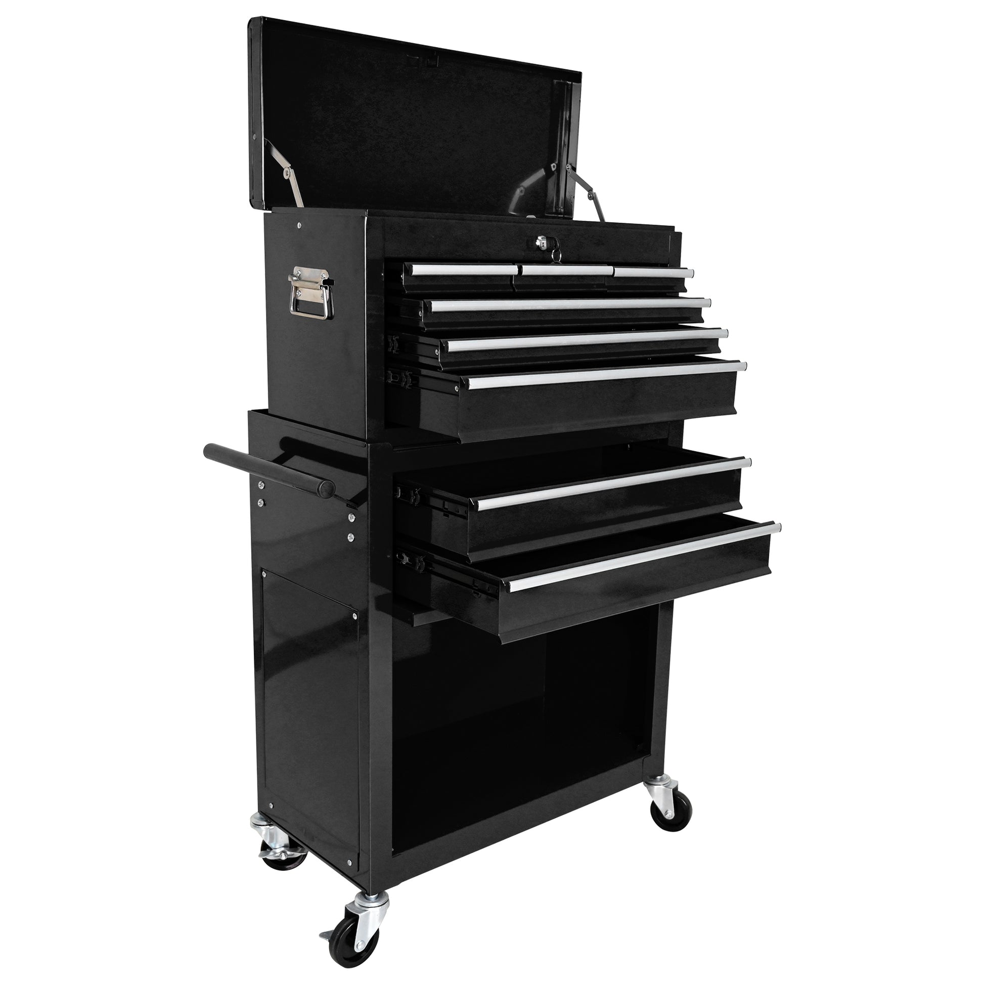 High Capacity Rolling Tool Chest with Wheels and Drawers, 8-Drawer Tool Storage Cabinet--BLACK image 5