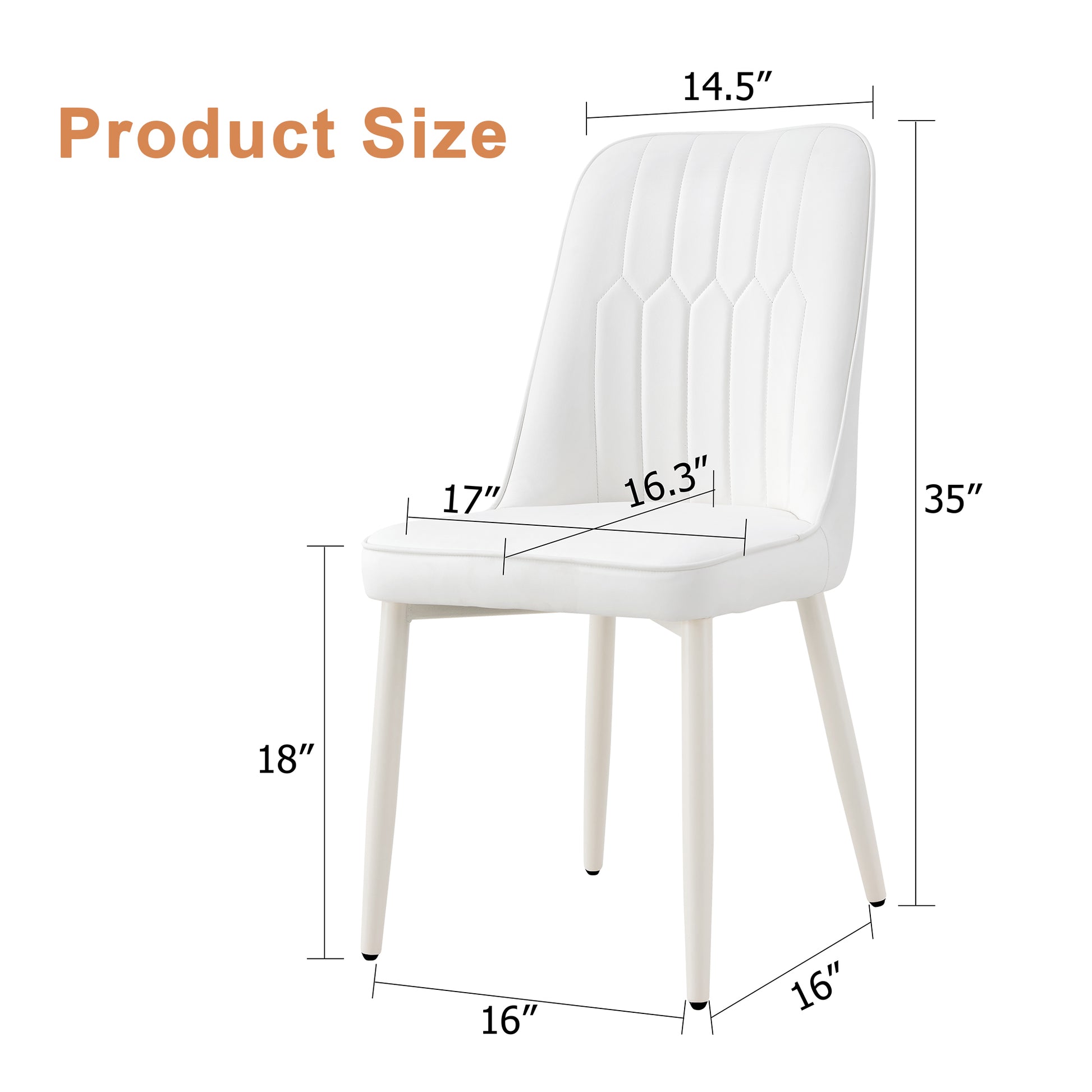 White dining chairs and living room chairs. Metal legs provide strong support, suitable for kitchens, living rooms, and restaurants. image 4