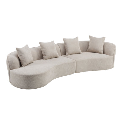 126" Curved Sectional Sofa (Almond-D28 Full Foam) image 3