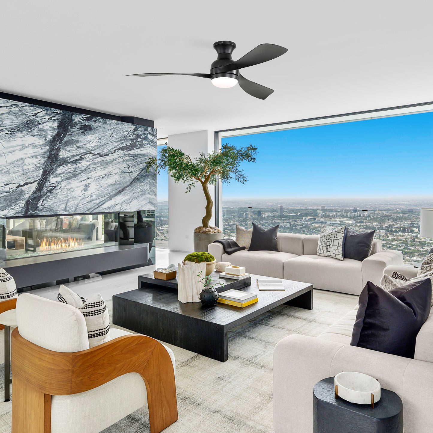 52" Ceiling Fan with Lights, Dimmable LED, Reversible DC Motor, Light Memory, for Bedroom, Living Room, Kitchen image 4