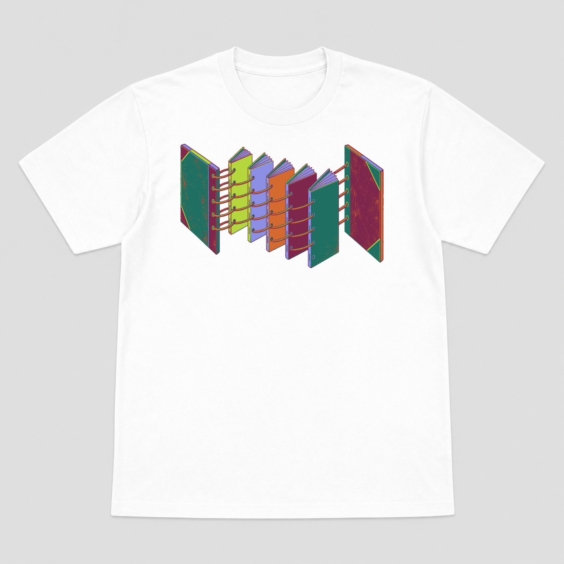Open Spine Assembly Bookbinding Graphic T-Shirt - POD-20260811-144_white_front_mockup