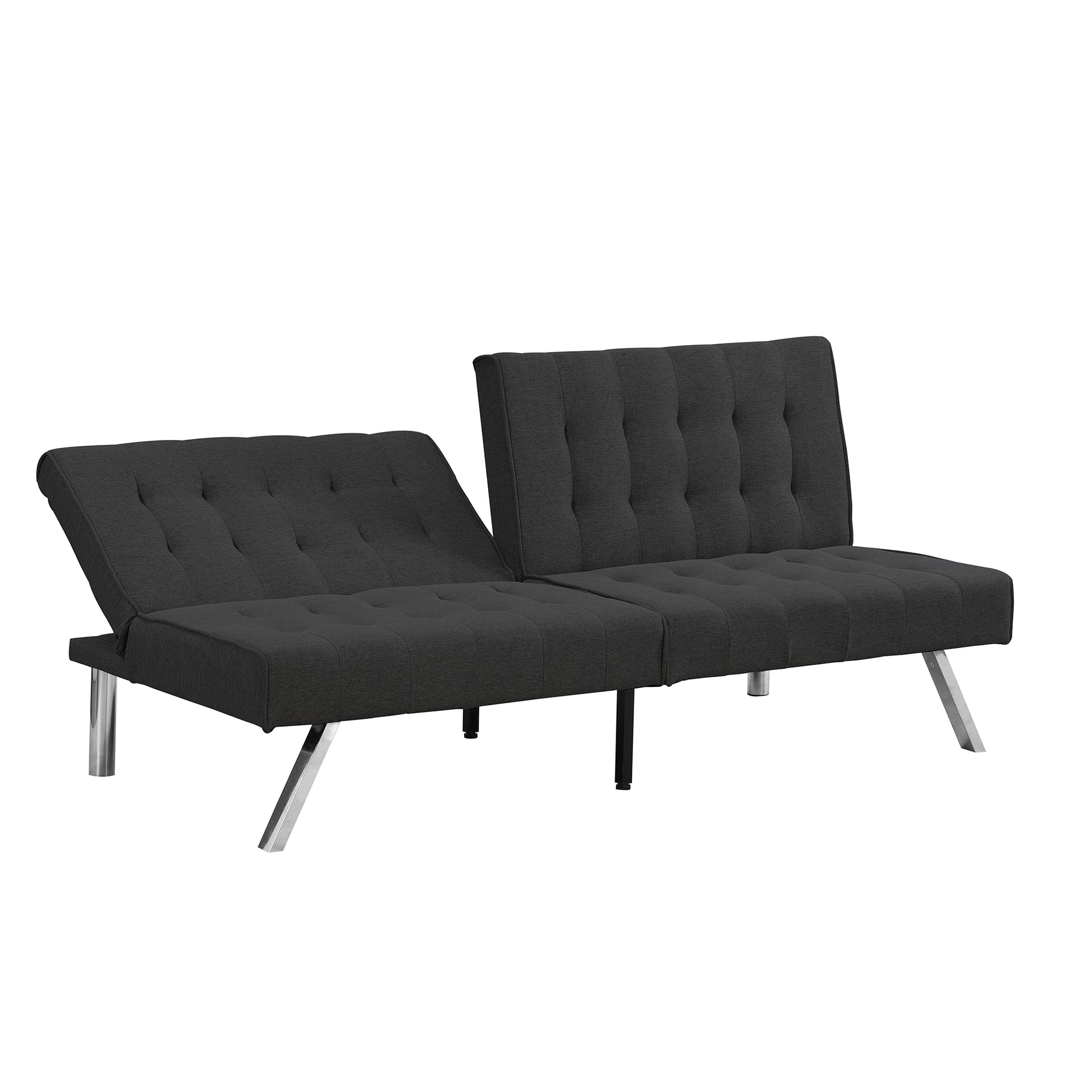 WOOD FRAME, STAINLESS LEG, FUTON, SOFA BED BLACK image 5