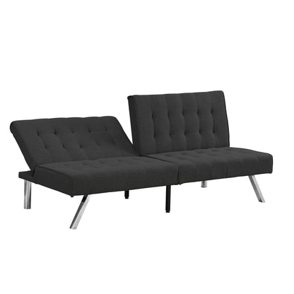 WOOD FRAME, STAINLESS LEG, FUTON, SOFA BED BLACK image 5