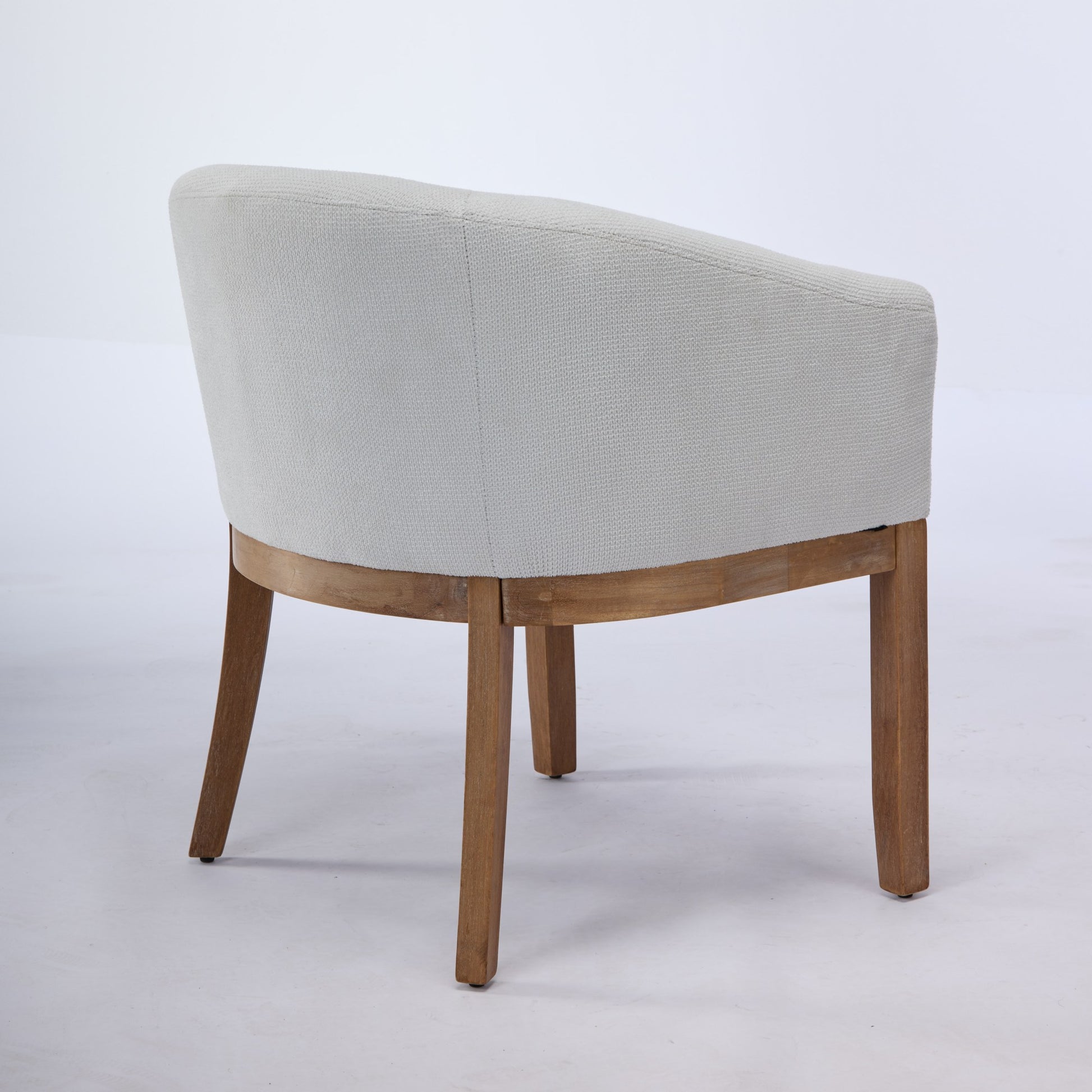 Mid Century Modern Upholstered Barrel Dining Chairs with Arms,Farmhouse Linen Kitchen & Dining Room Chairs with Natural Hardwood Frame, 19" W Accent Chairs for Living Room,Single Pack,Beige,SW1891BG image 6