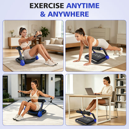 Ab Core Trainer Abdominal Machine for Home Gym with Resistance Bands Blue image 7