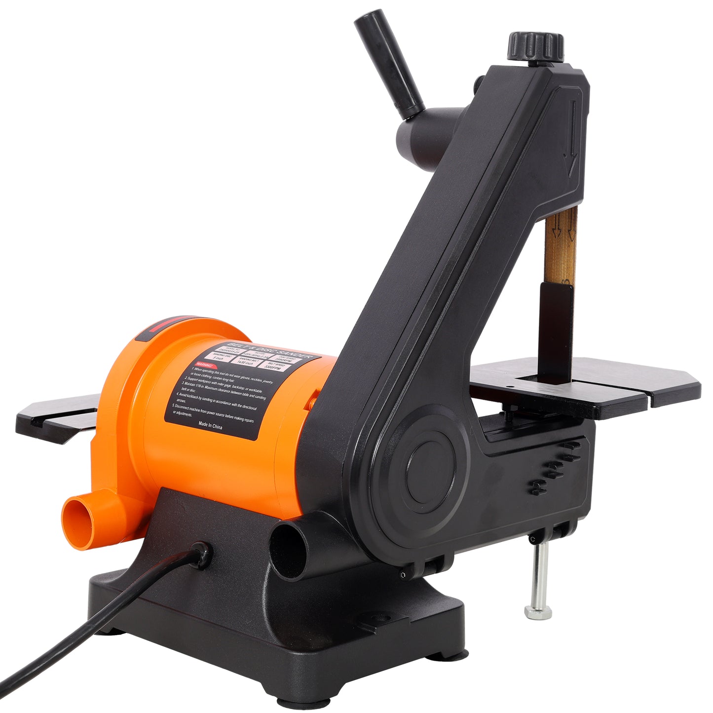 1x30 Inch Bench Belt Sander with 5 Inch Disc with Wrench Storage and Easy Belt Cover Off,Benchtop Belt Disc Sander image 4