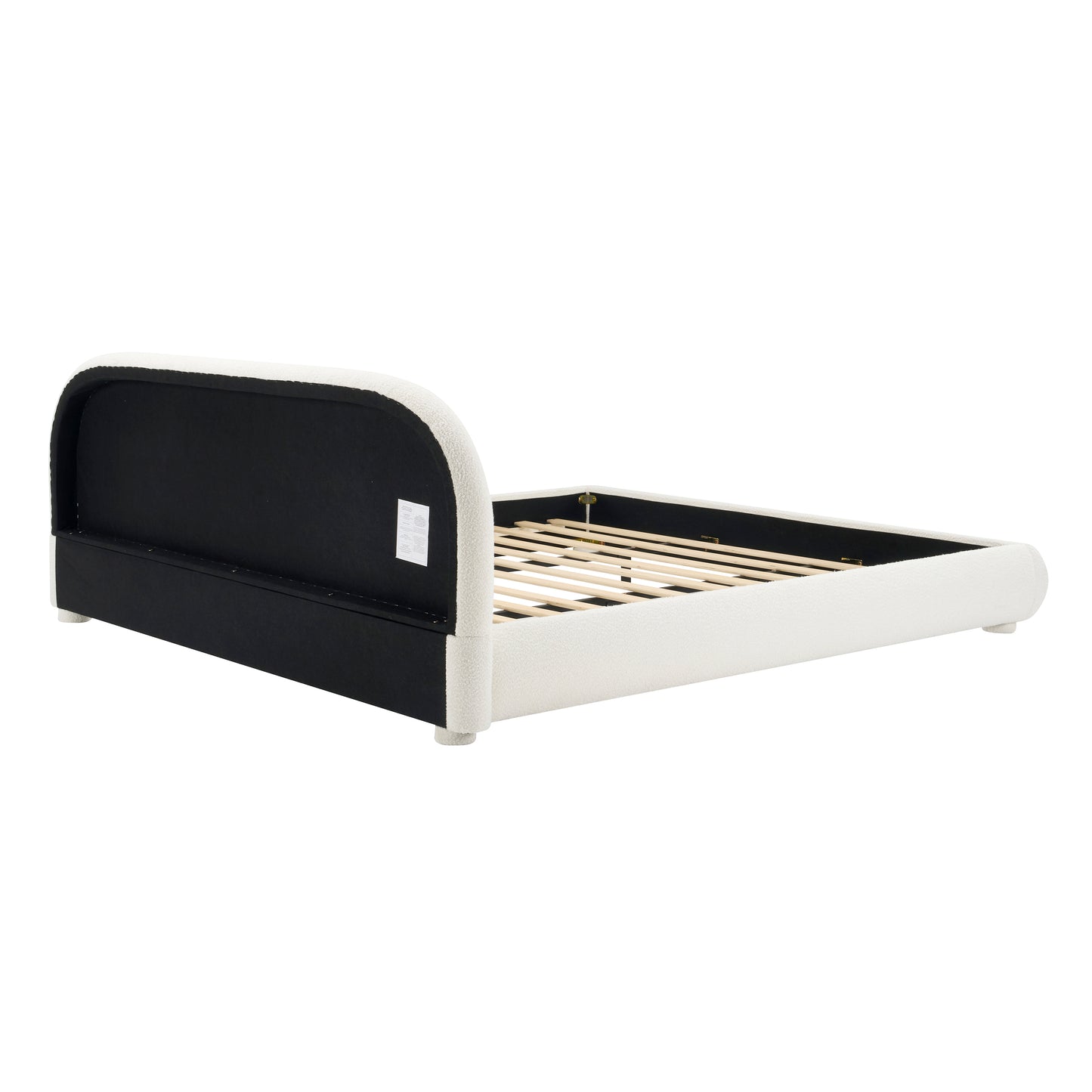 Cream Style Fabric Upholstered Bed, Simple Modern Bedroom Double Bed,King image 9