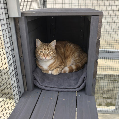 62.6" Wooden Catio for Cats, Large Cat Enclosure with Waterproof cover, 2 Napping House, Platforms & Galvanized Metal Wire – Secure Pet Cage Shelter image 8