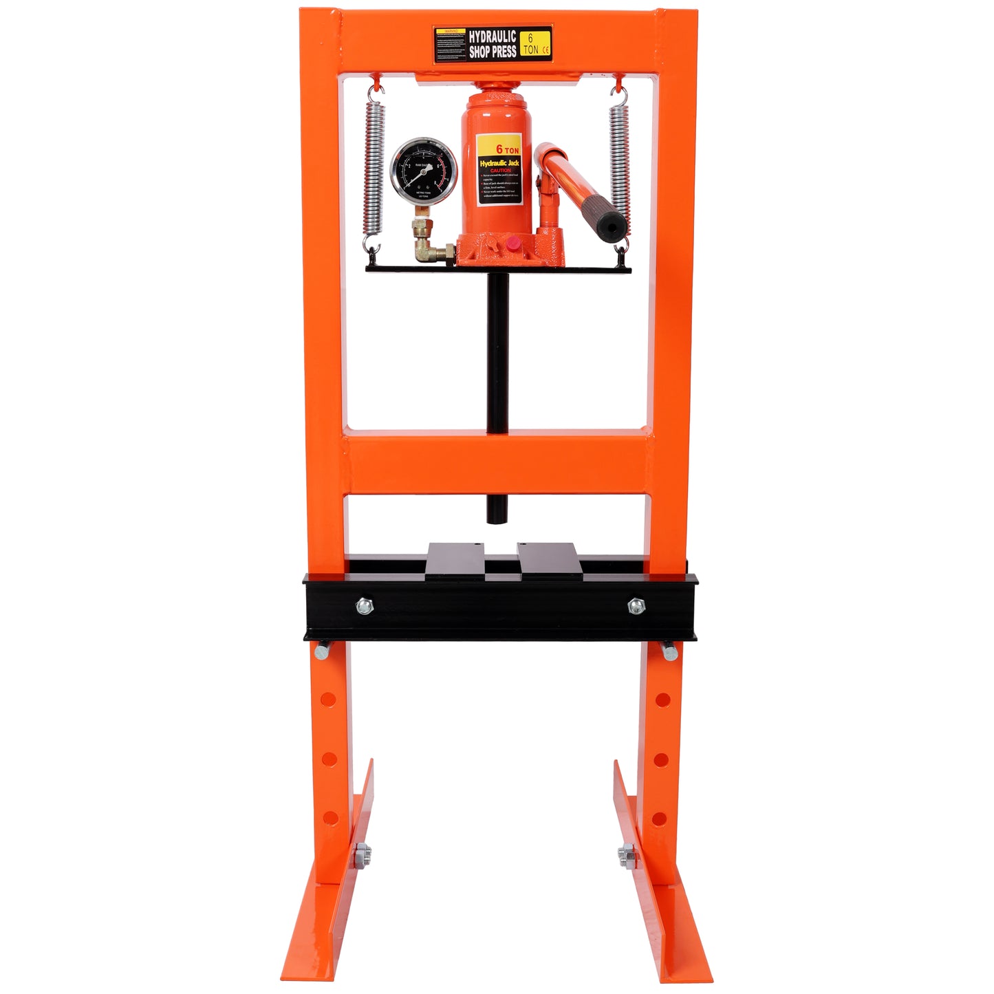 6Ton Bottle Jack Shop Press with Gauge, Bend, Straighten, or Press Parts, Install Bearings, U-Joints, Bushings, Ball Joints, and Pulleys,Orange image 6
